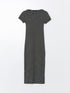 LC Waikiki Crew Neck Striped Short Sleeve Women's Bodycon Dress